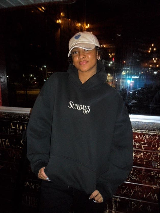 Sundays Off Hoodie Black